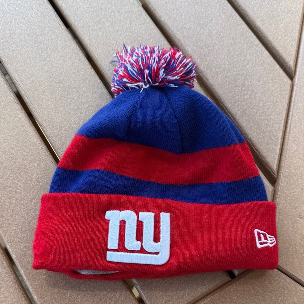 New York Giants Red and Blue Beanie with Pom New Era